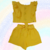 Conjunto Infantil Cropped e Short Amarelo