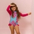 Maiô Infantil Manga Longa Floral