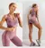 Imagem do Conjunto sem costura feminino para ioga, roupa esportiva com manga longa