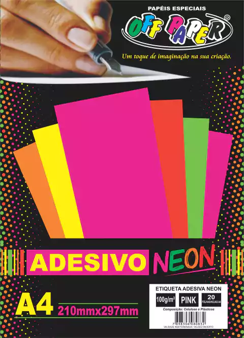 Etiqueta Adesivo Neon A4 com 20 folhas - Mundo do Corte