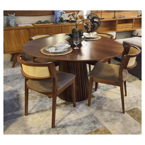 Mesa Glória com 4 Cadeiras Glória Ratan - RD