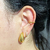Brinco Gota Texturizada G Banho Ouro 18k - loja online