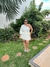 Conjunto Shorts saia + blusa Camila ( OFF WHITE )