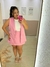 Conjunto de Colete + Shorts Saia - Macarron ROSA - Florall Plus