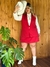 Conjunto de Colete + Shorts Saia - Macarron VERMELHO - loja online