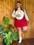 Conjunto de Colete + Shorts Saia - Macarron VERMELHO - Florall Plus