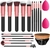 Brochas de Maquillaje Profesional Kit, 19 Piezas Set de Brochas para Maquillaje con Esponja Multifuncionales y Cepillo de Fundación, Premium Sintético