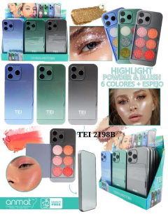 PALETA DE ILUMINADORES Y GLITTER ¡PHONE TEI TEI2198B/2415 - comprar online