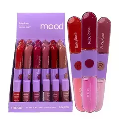 GLOSS + BATOM LIQUIDO 2IN1 RUBY ROSE HB-F569