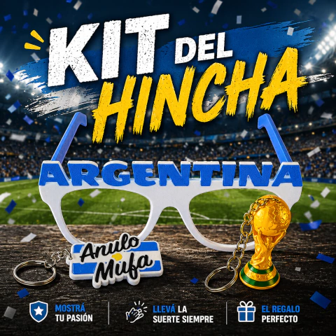 Kit del Hincha Argentino - Gafas 3D + Llavero Copa del Mundo + Llavero Anulo Mufa - comprar online