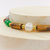 Pulseira jade verde e olho de tigre banhada a ouro 18K - comprar online