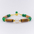 Pulseira jade verde e olho de tigre banhada a ouro 18K - loja online