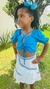 Conjunto feminino infantil cropped e saia