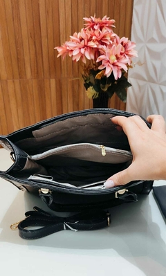 Bolsa Luxo Croco Branca / Cinza com Marrom