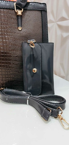 Bolsa Luxo Croco Branca / Cinza com Marrom na internet