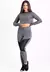 Calça Legging com Tela DryFit e Cropped de Tela Manga Longa Cinza Aço Conjunto Fitness | REF: FRD1 - Dayrhus Modas