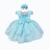 Vestido de Festa Infantil Fantasia Frozen Com Capa Princesa Elsa Luxo Azul Bebê - Baila Nina Store