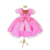 Vestido de Festa Infantil Luxo Barbie Rosa Pink Chiclete Tule Estrela na internet