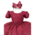 Vestido de Festa Infantil Luxo Marsala Beterraba Com Nervura e Apliques em Pérolas na internet