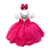 Vestido de Festa Infantil Pink Fucsia Menina e o Urso Luxo Com Bandana - Baila Nina Store