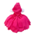 Vestido de Festa Infantil Pink Fucsia Menina e o Urso Luxo Com Bandana