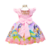 Vestido de Festa Infantil Família Bluey Rosa Cachorros - Baila Nina Store