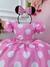 Vestido de Festa Infantil Minnie Rosa Poá com Strass - comprar online