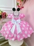 Vestido de Festa Infantil Minnie Rosa Poá com Strass na internet