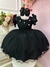 Vestido de Festa Infantil Preto Black Luxo Wandinha Florista Daminha