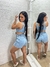 Conjunto Jeans Shorts Saia e cropped - Vi Moda Fashion