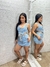 Conjunto Jeans Shorts Saia e cropped na internet