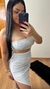 Vestido Tubinho Brilho Prateado com Fenda - Vi Moda Fashion