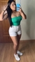 Shorts Jeans Branco com Strass 23 Graus