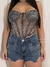 Shorts Mom Glow com Strass