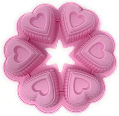 Molde Silicona Reposteria Artesania 6 Corazones Muffins en internet