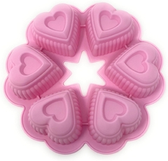 Molde Silicona Reposteria Artesania 6 Corazones Muffins - comprar online