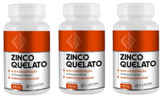 3 Unidades - ZINCO Quelato 60 cápsulas 600 mg