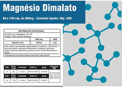 03 Potes Magnésio Dimalato 60 cápsulas 600mg - comprar online