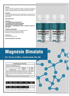 Magnésio Dimalato 60 cápsulas 600mg - Lucof