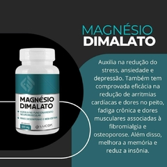 03 Potes Magnésio Dimalato 60 cápsulas 600mg - Lucof