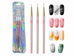 Pincel Liner x3 Dorado Rosado