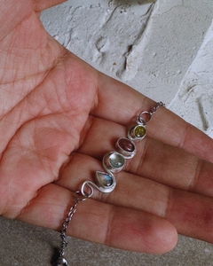 Pulseira em prata com cristais - comprar online