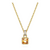 Pingente Swarovski Stilla, Lapidação Quadrada, Amarelo, Lacado a Dourado