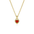 Pingente Swarovski Stilla, Coração, Vermelho, Lacado a Dourado - Fox Gold