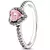 Anel Pandora Prata 925 Coração Rosa Elevado