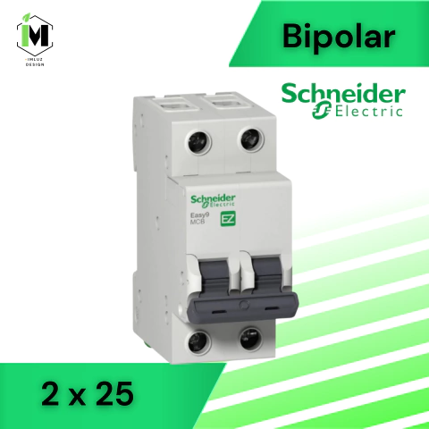 TERMOMAGNETICA EASY9 2x25A 4.5KA C SCHNEIDER