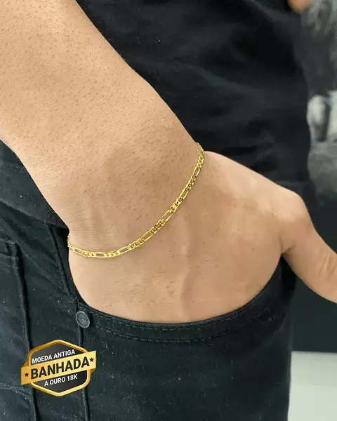 PULSEIRA 3X1 2MM - 21CM - BANHADO A OURO 18K - comprar online