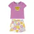 CONJUNTO BLUSA MC ONÇA E SHORTS SAIA ROSA CLARO