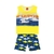CONJUNTO KYLY CAMISETA REGATA TUBARÃO NEON COM BERMUDA MOLETOM ESTAMPADA