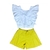 CONJUNTO HENECY LAPELA BRANCA COM SHORTS LINHO MOSTARDA
